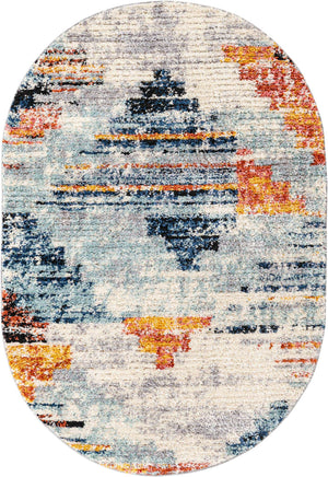 Multicolor 4' x 6' Tucson Oval Area Rug 100% Polyester Unique Modern Carpet for Dining Rooms, Living Room, Bedrooms, Office Space for Sale at Rug Engine