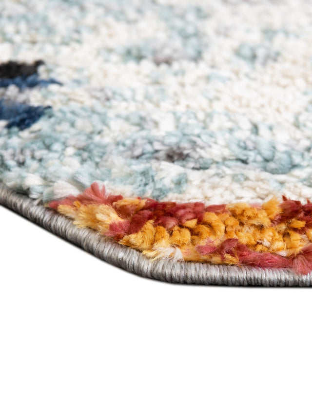 Multicolor 7' x 7' Tucson Octagon Area Rug 100% Polyester Unique Modern Carpet for Dining Rooms, Living Room, Bedrooms, Office Space for Sale at Rug Engine