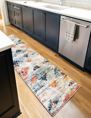 Multicolor 2' x 8' Tucson Runner Area Rug 100% Polyester Unique Modern Carpet for Dining Rooms, Living Room, Bedrooms, Office Space for Sale at Rug Engine