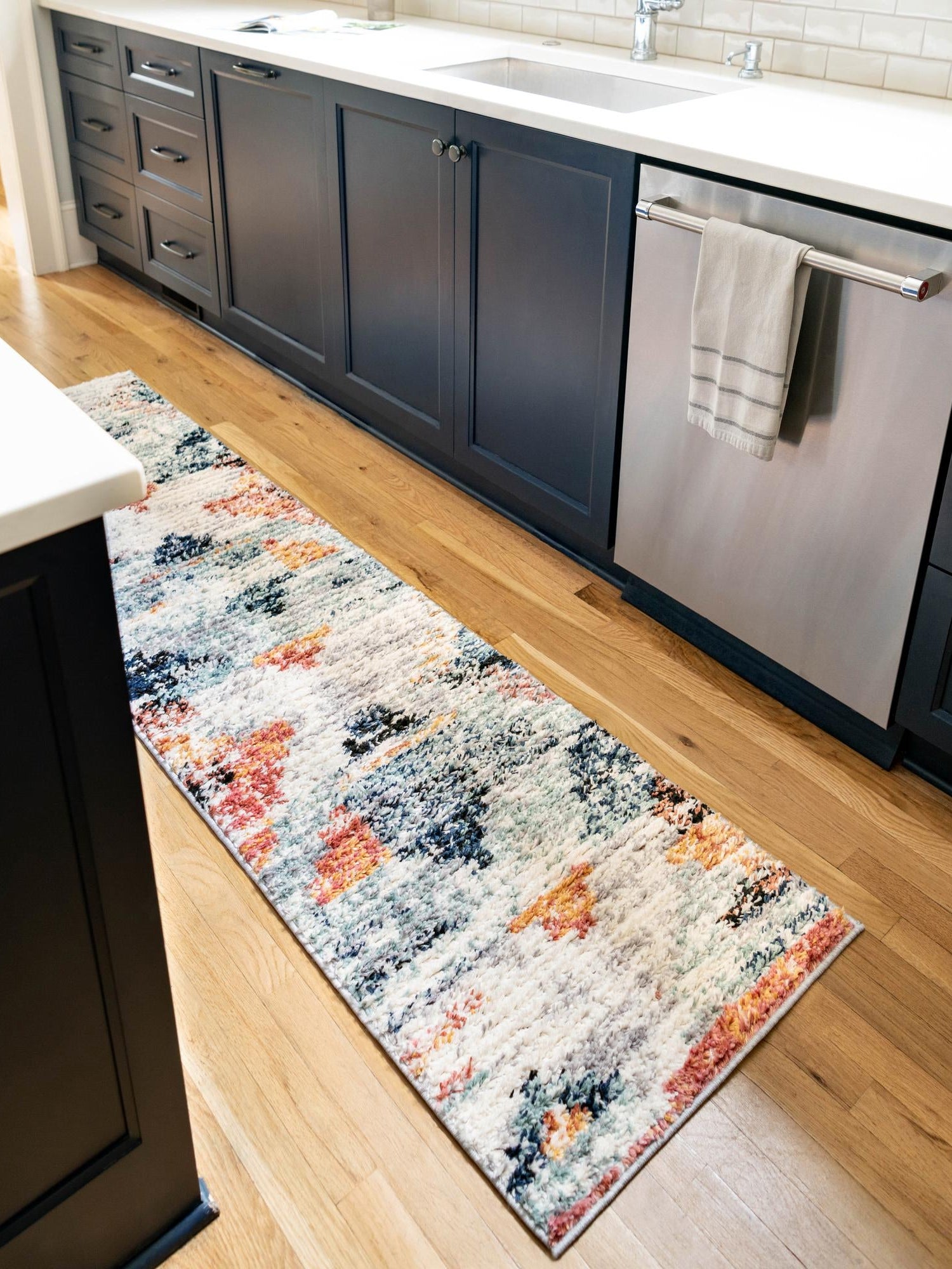 Multicolor 2' 7 x 12' Tucson Runner Area Rug 100% Polyester Unique Modern Carpet for Dining Rooms, Living Room, Bedrooms, Office Space for Sale at Rug Engine