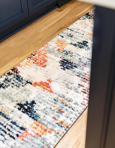 Multicolor 2' x 8' Tucson Runner Area Rug 100% Polyester Unique Modern Carpet for Dining Rooms, Living Room, Bedrooms, Office Space for Sale at Rug Engine