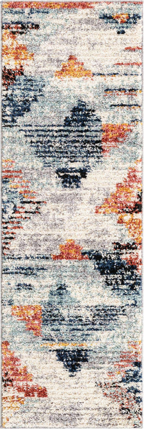Multicolor 2' x 6' Tucson Runner Area Rug 100% Polyester Unique Modern Carpet for Dining Rooms, Living Room, Bedrooms, Office Space for Sale at Rug Engine