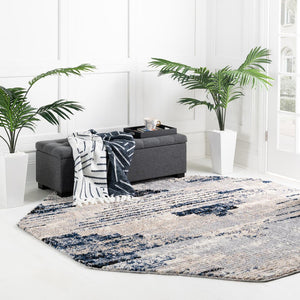 Gray 4' x 4' Tucson Octagon Area Rug 100% Polyester Unique Modern Carpet for Dining Rooms, Living Room, Bedrooms, Office Space for Sale at Rug Engine