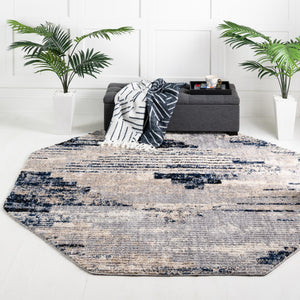 Gray 4' x 4' Tucson Octagon Area Rug 100% Polyester Unique Modern Carpet for Dining Rooms, Living Room, Bedrooms, Office Space for Sale at Rug Engine