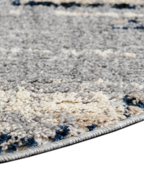 Gray 5' x 5' Tucson Round Area Rug 100% Polyester Unique Modern Carpet for Dining Rooms, Living Room, Bedrooms, Office Space for Sale at Rug Engine
