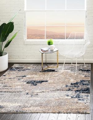 Gray 6' x 6' Tucson Square Area Rug 100% Polyester Unique Modern Carpet for Dining Rooms, Living Room, Bedrooms, Office Space for Sale at Rug Engine