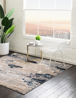 Gray 4' x 4' Tucson Square Area Rug 100% Polyester Unique Modern Carpet for Dining Rooms, Living Room, Bedrooms, Office Space for Sale at Rug Engine