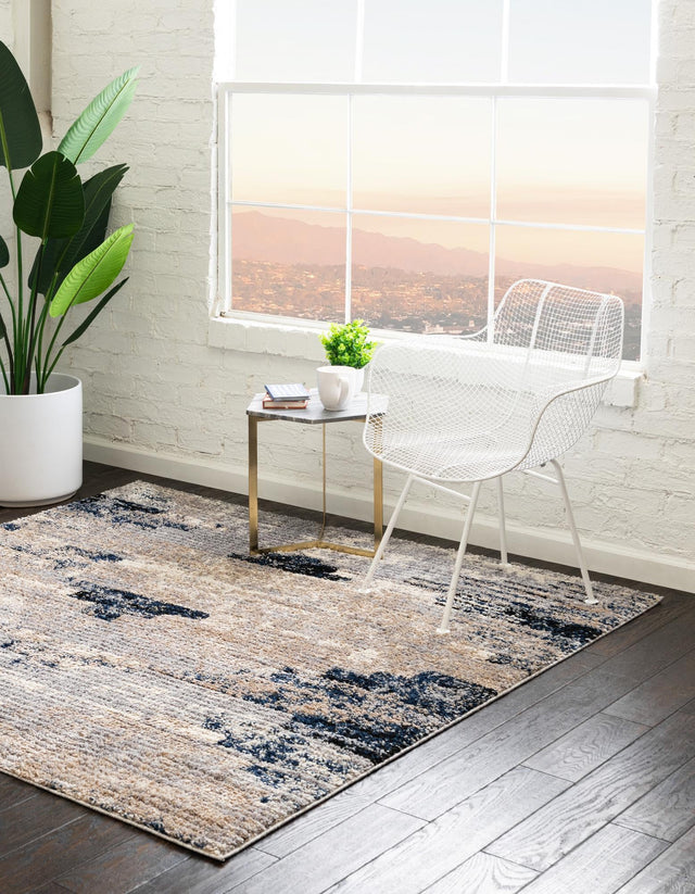Gray 4' x 4' Tucson Square Area Rug 100% Polyester Unique Modern Carpet for Dining Rooms, Living Room, Bedrooms, Office Space for Sale at Rug Engine