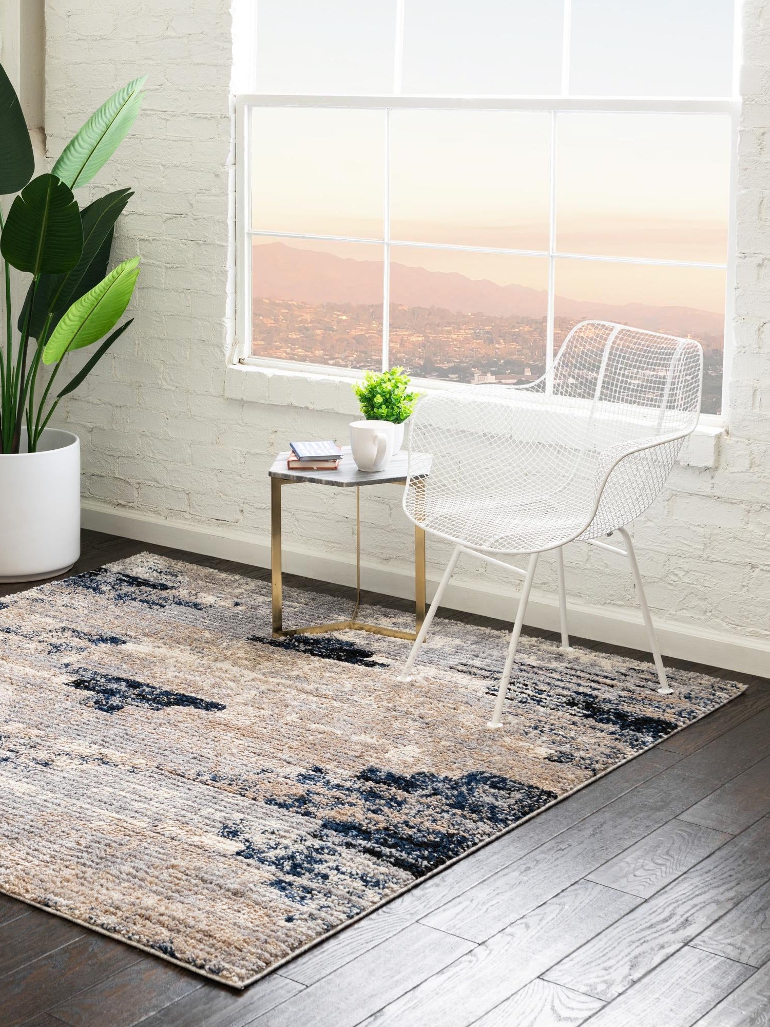Gray 8' x 8' Tucson Square Area Rug 100% Polyester Unique Modern Carpet for Dining Rooms, Living Room, Bedrooms, Office Space for Sale at Rug Engine