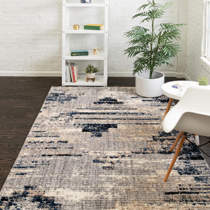 Gray 2' x 3' Tucson Rectangle Area Rug 100% Polyester Unique Modern Carpet for Dining Rooms, Living Room, Bedrooms, Office Space for Sale at Rug Engine