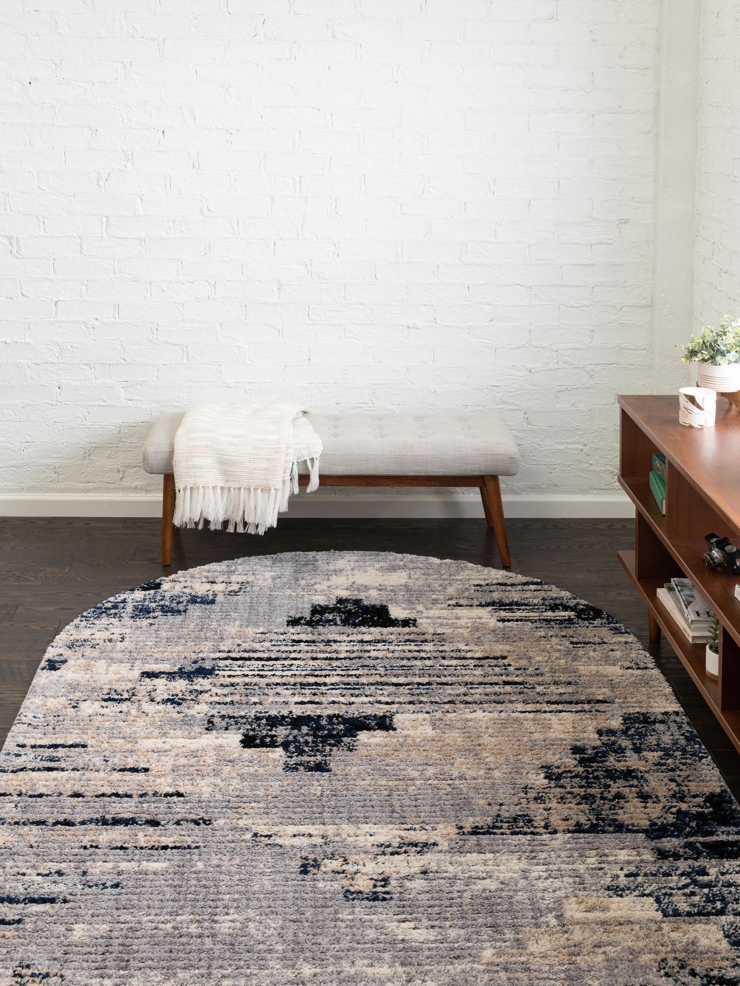 Gray 8' x 10' Tucson Oval Area Rug 100% Polyester Unique Modern Carpet for Dining Rooms, Living Room, Bedrooms, Office Space for Sale at Rug Engine