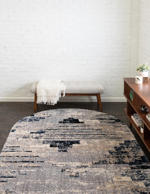 Gray 8' x 10' Tucson Oval Area Rug 100% Polyester Unique Modern Carpet for Dining Rooms, Living Room, Bedrooms, Office Space for Sale at Rug Engine