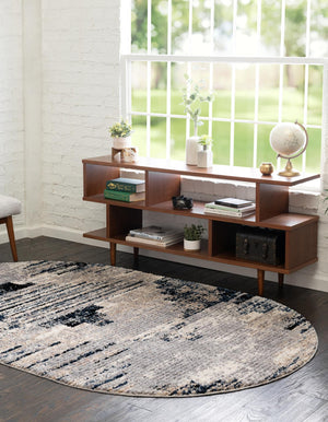Gray 4' x 6' Tucson Oval Area Rug 100% Polyester Unique Modern Carpet for Dining Rooms, Living Room, Bedrooms, Office Space for Sale at Rug Engine
