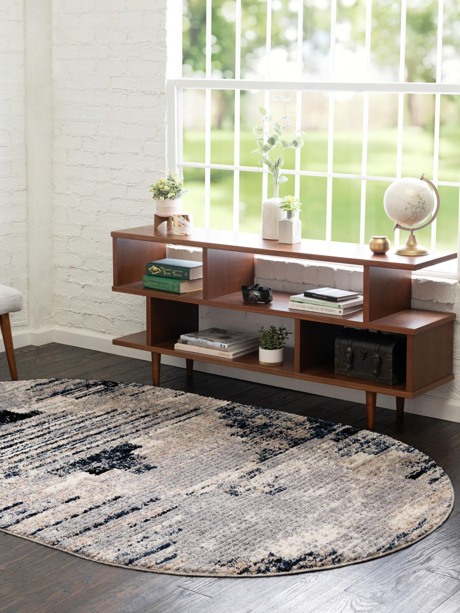 Gray 8' x 10' Tucson Oval Area Rug 100% Polyester Unique Modern Carpet for Dining Rooms, Living Room, Bedrooms, Office Space for Sale at Rug Engine