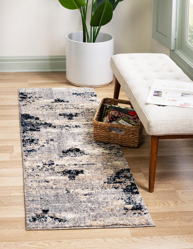 Gray 2' x 6' Tucson Runner Area Rug 100% Polyester Unique Modern Carpet for Dining Rooms, Living Room, Bedrooms, Office Space for Sale at Rug Engine