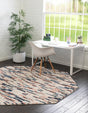 Multicolor 7' x 7' Tucson Octagon Area Rug 100% Polyester Unique Modern Carpet for Dining Rooms, Living Room, Bedrooms, Office Space for Sale at Rug Engine