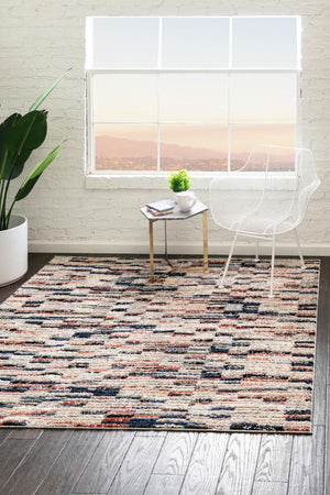 Multicolor 4' x 4' Tucson Square Area Rug 100% Polyester Unique Modern Carpet for Dining Rooms, Living Room, Bedrooms, Office Space for Sale at Rug Engine