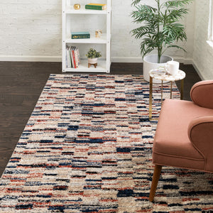 Multicolor 8' x 10' Tucson Rectangle Area Rug 100% Polyester Unique Modern Carpet for Dining Rooms, Living Room, Bedrooms, Office Space for Sale at Rug Engine