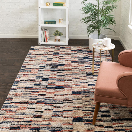 Multicolor 8' x 10' Tucson Rectangle Area Rug 100% Polyester Unique Modern Carpet for Dining Rooms, Living Room, Bedrooms, Office Space for Sale at Rug Engine