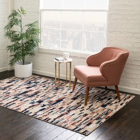 Multicolor 5' x 8' Tucson Rectangle Area Rug 100% Polyester Unique Modern Carpet for Dining Rooms, Living Room, Bedrooms, Office Space for Sale at Rug Engine