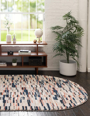 Multicolor 4' x 6' Tucson Oval Area Rug 100% Polyester Unique Modern Carpet for Dining Rooms, Living Room, Bedrooms, Office Space for Sale at Rug Engine