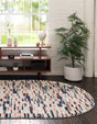 Multicolor 4' x 6' Tucson Oval Area Rug 100% Polyester Unique Modern Carpet for Dining Rooms, Living Room, Bedrooms, Office Space for Sale at Rug Engine
