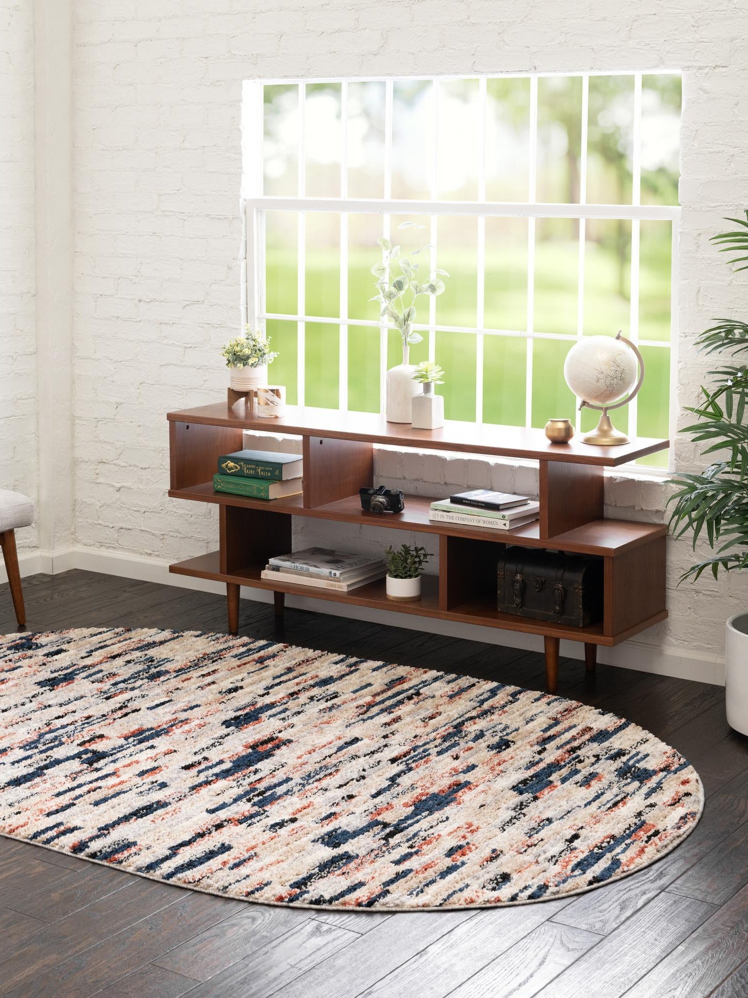 Multicolor 4' x 6' Tucson Oval Area Rug 100% Polyester Unique Modern Carpet for Dining Rooms, Living Room, Bedrooms, Office Space for Sale at Rug Engine