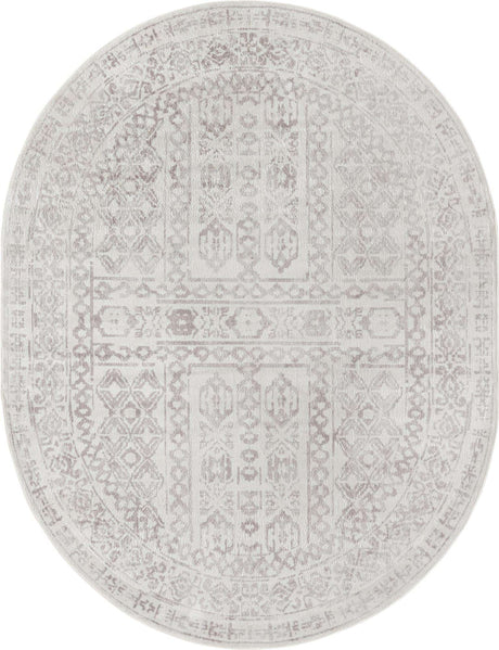 Cream 8' x 10' Oxford Oval Area Rug