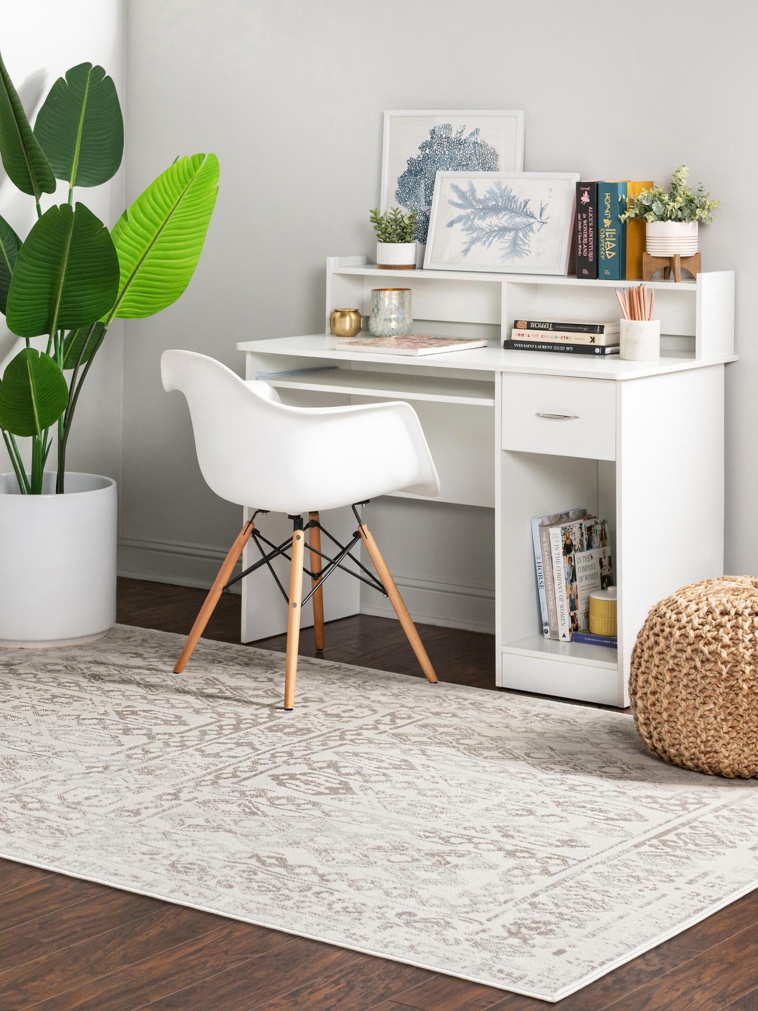 Cream 9' x 12' Oxford Rectangle Area Rug Traditional Design 100% Polypropylene Carpet for Living Room, Bedrooms, Dining, Office for Sale at Rug Engine