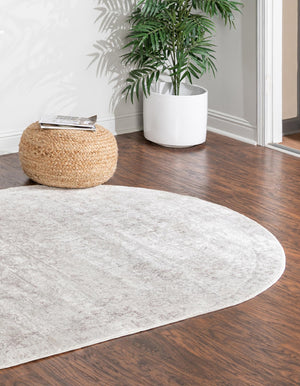 Cream 5' x 8' Oxford Oval Area Rug