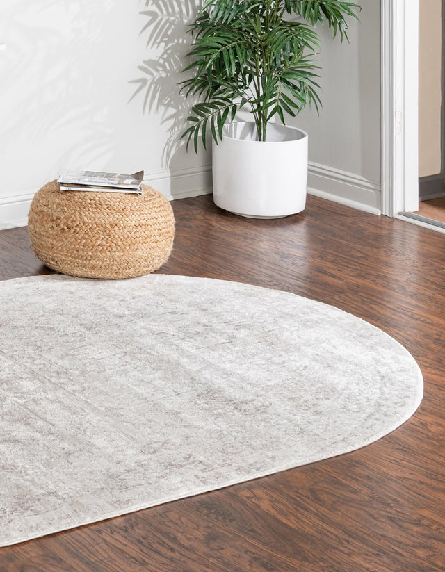Cream 5' x 8' Oxford Oval Area Rug