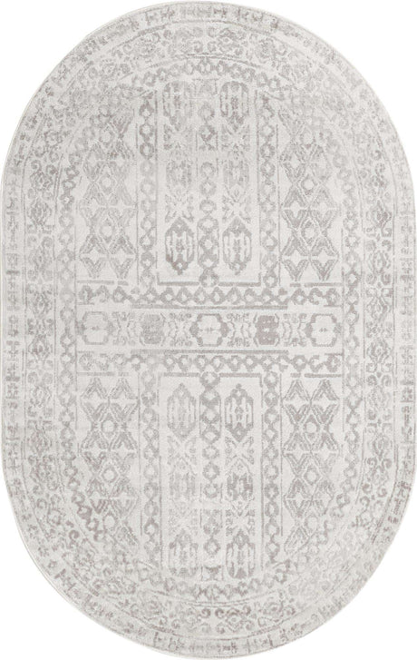 Cream 5' x 8' Oxford Oval Area Rug