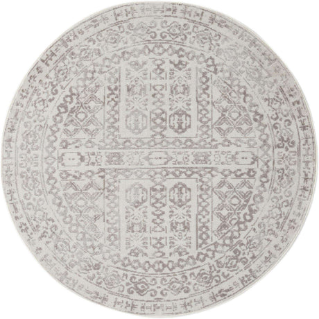 Cream 5' x 5' Oxford Round Area Rug