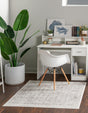 Cream 7' 10 x 7' 10 Oxford Square Area Rug Traditional Design 100% Polypropylene Carpet for Living Room, Bedrooms, Dining, Office for Sale at Rug Engine