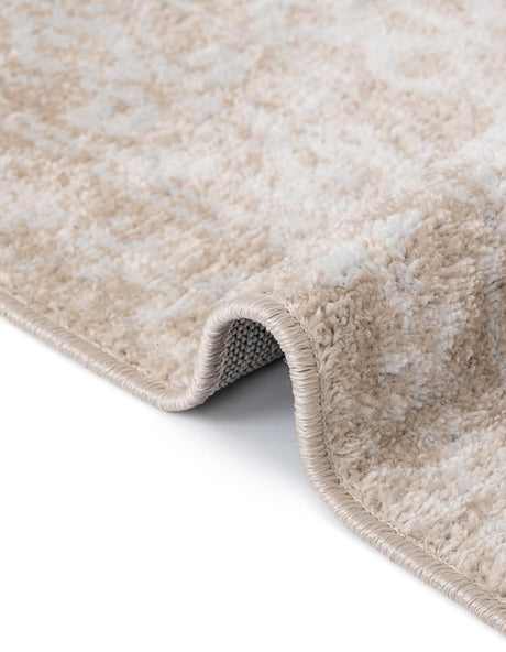 Beige 7' x 7' Oxford Octagon Area Rug Traditional Design 100% Polypropylene Carpet for Living Room, Bedrooms, Dining, Office for Sale at Rug Engine