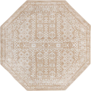 Beige 7' x 7' Oxford Octagon Area Rug