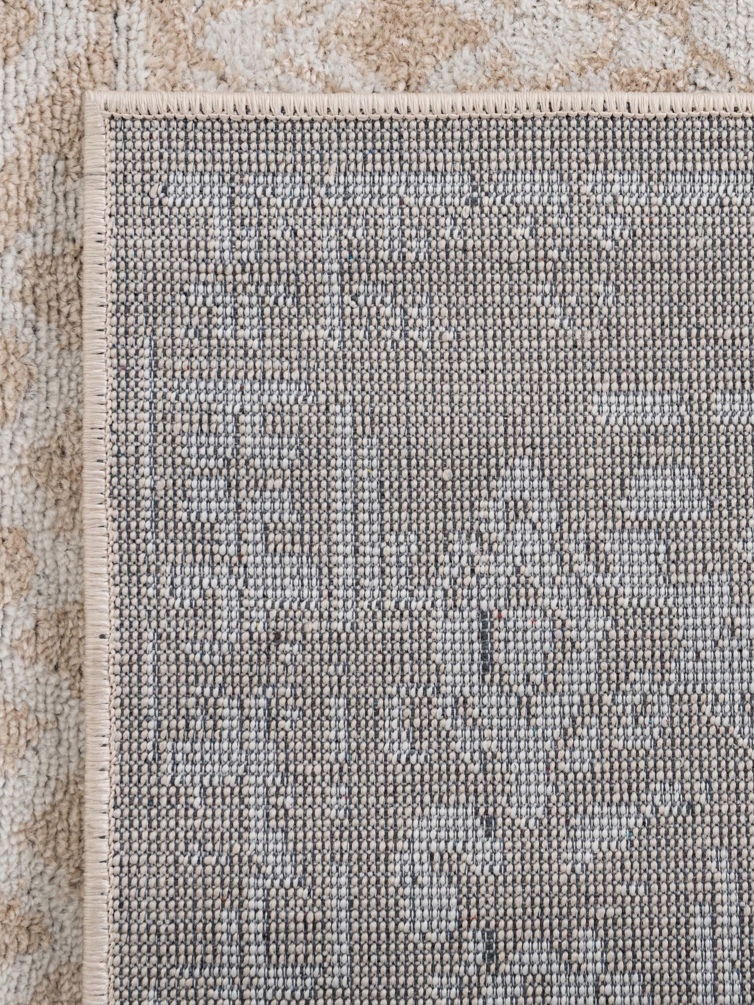 Beige 4' 1 x 4' 1 Oxford Square Area Rug Traditional Design 100% Polypropylene Carpet for Living Room, Bedrooms, Dining, Office for Sale at Rug Engine