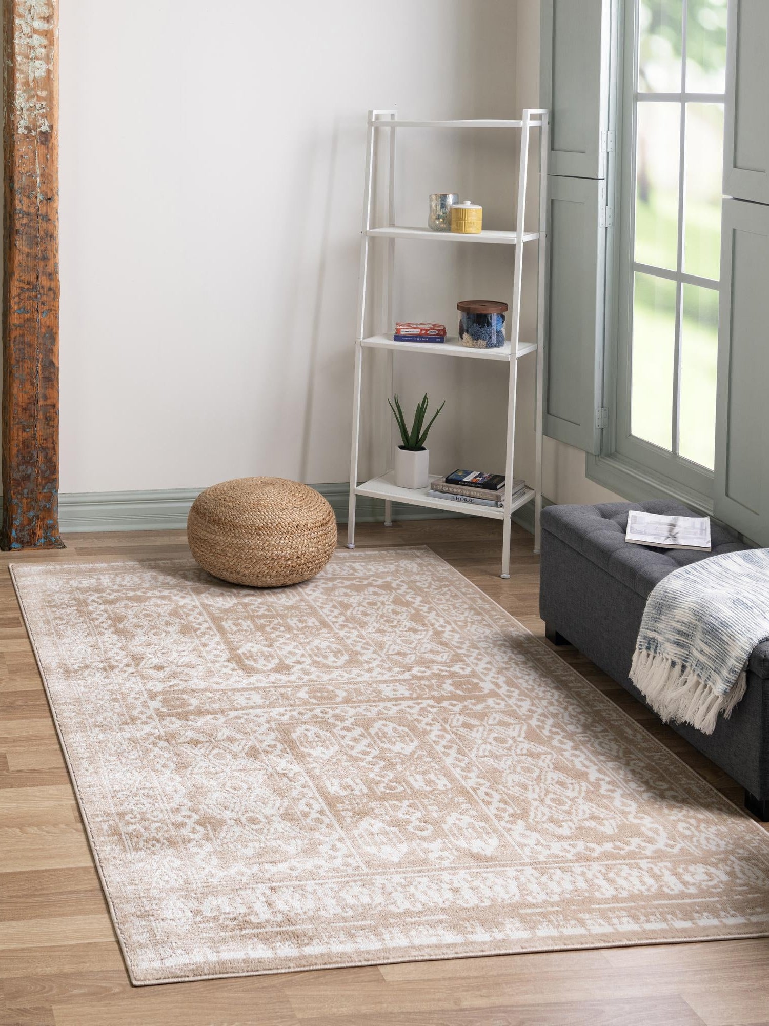 Beige 1' 4 x 1' 4 Oxford Sample Area Rug Traditional Design 100% Polypropylene Carpet for Living Room, Bedrooms, Dining, Office for Sale at Rug Engine