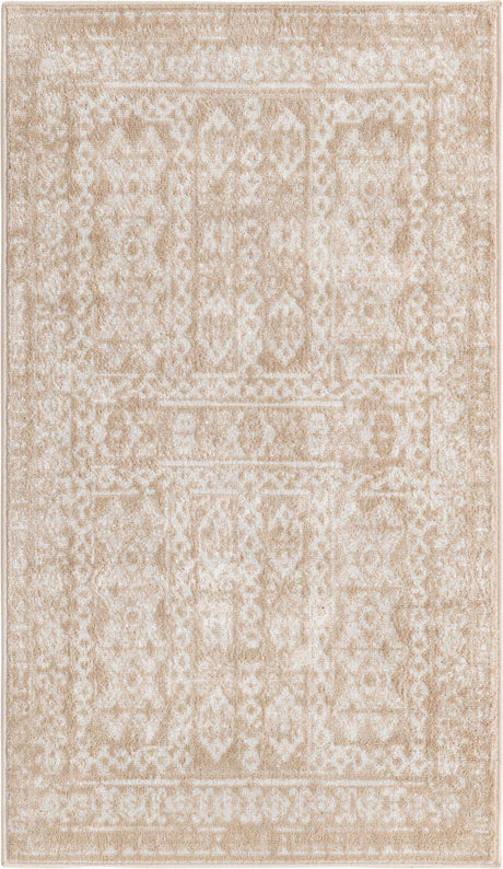Beige 3' x 5' 3 Oxford Rectangle Area Rug