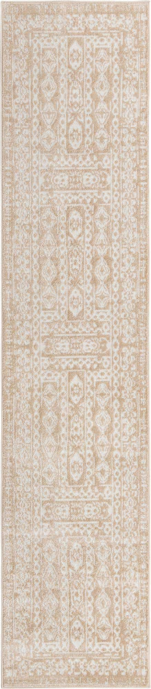 Beige 2' 7 x 12' Oxford Runner Area Rug