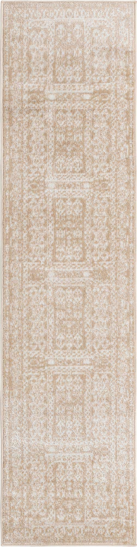 Beige 2' x 8' Oxford Runner Area Rug