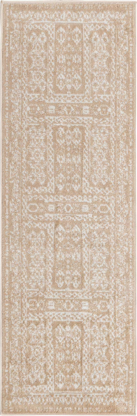 Beige 2' x 6' Oxford Runner Area Rug