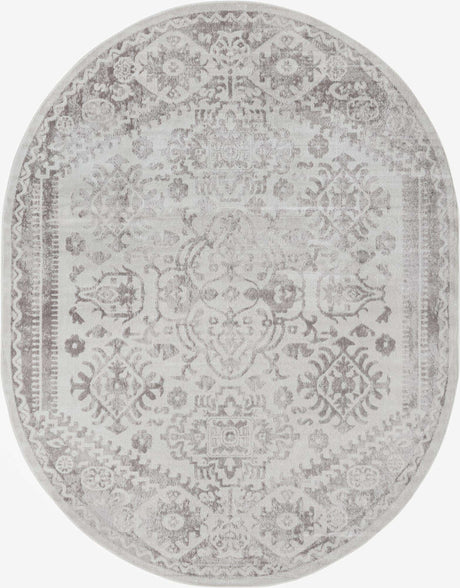 Cream 8' x 10' Oxford Oval Area Rug