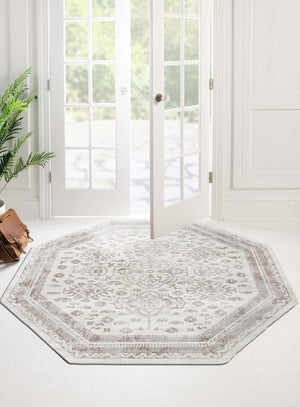 Cream 7' 1 x 7' 1 Oxford Octagon Area Rug