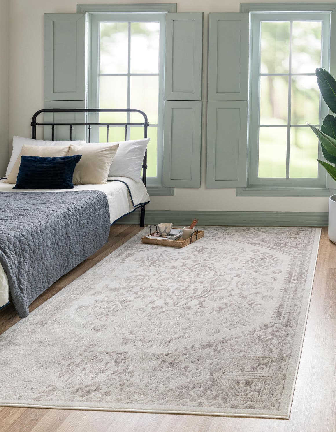 Cream 10' x 14' 1 Oxford Rectangle Area Rug Traditional Design 100% Polypropylene Carpet for Living Room, Bedrooms, Dining, Office for Sale at Rug Engine