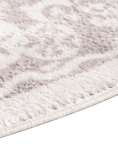 Cream 7' 1 x 7' 1 Oxford Round Area Rug Traditional Design 100% Polypropylene Carpet for Living Room, Bedrooms, Dining, Office for Sale at Rug Engine