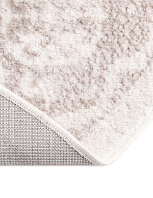 Cream 5' x 5' Oxford Round Area Rug