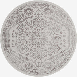 Cream 5' x 5' Oxford Round Area Rug