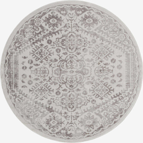 Cream 5' x 5' Oxford Round Area Rug