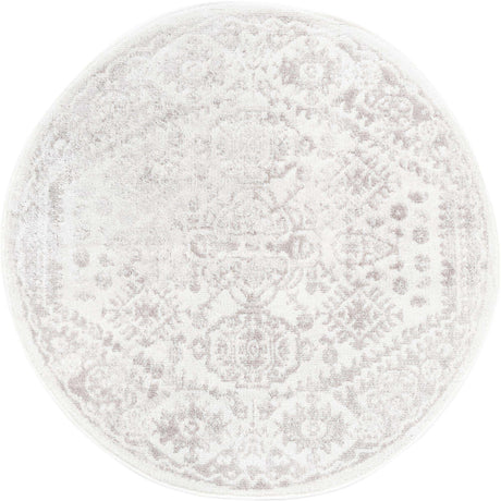Cream 3' x 3' Oxford Round Area Rug
